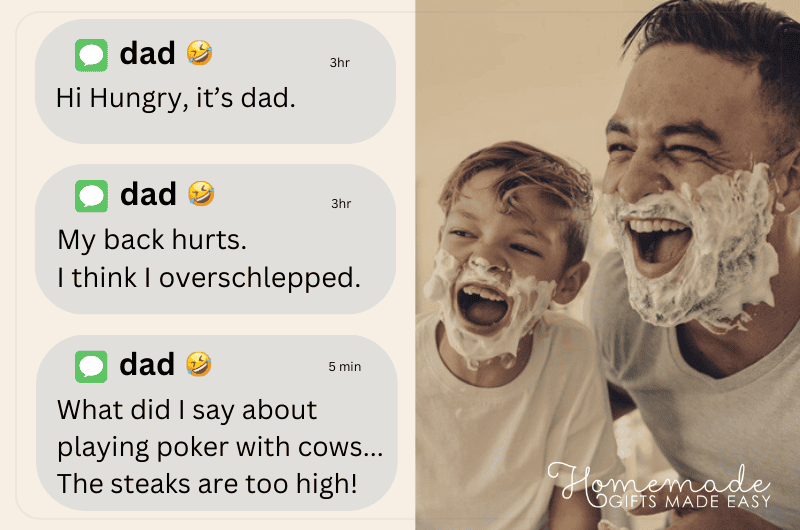 dad jokes text messages and laughing