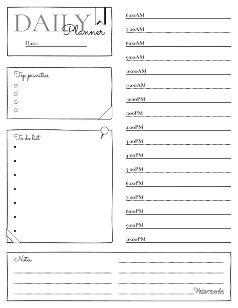Free Printable Daily Planner Template (Downloadable PDF)