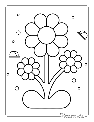 Daisy Coloring Pages 3 Cute Easy Daisies for Kids Preschool