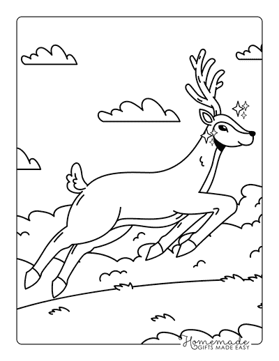 Deer Coloring Pages Majestic White Tailed Deer Galloping to Color