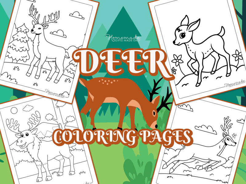 Free printable deer coloring pages