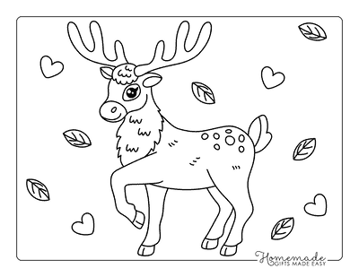 Deer Coloring Pages Simple Majestic Deer Outline