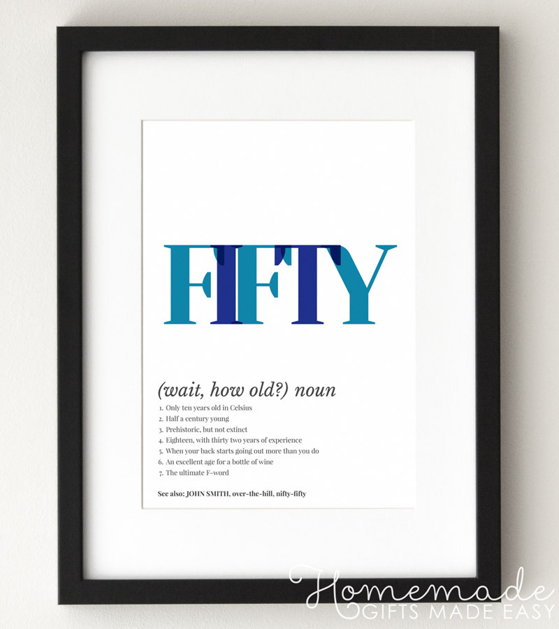 50th birthday ideas personalized poster
