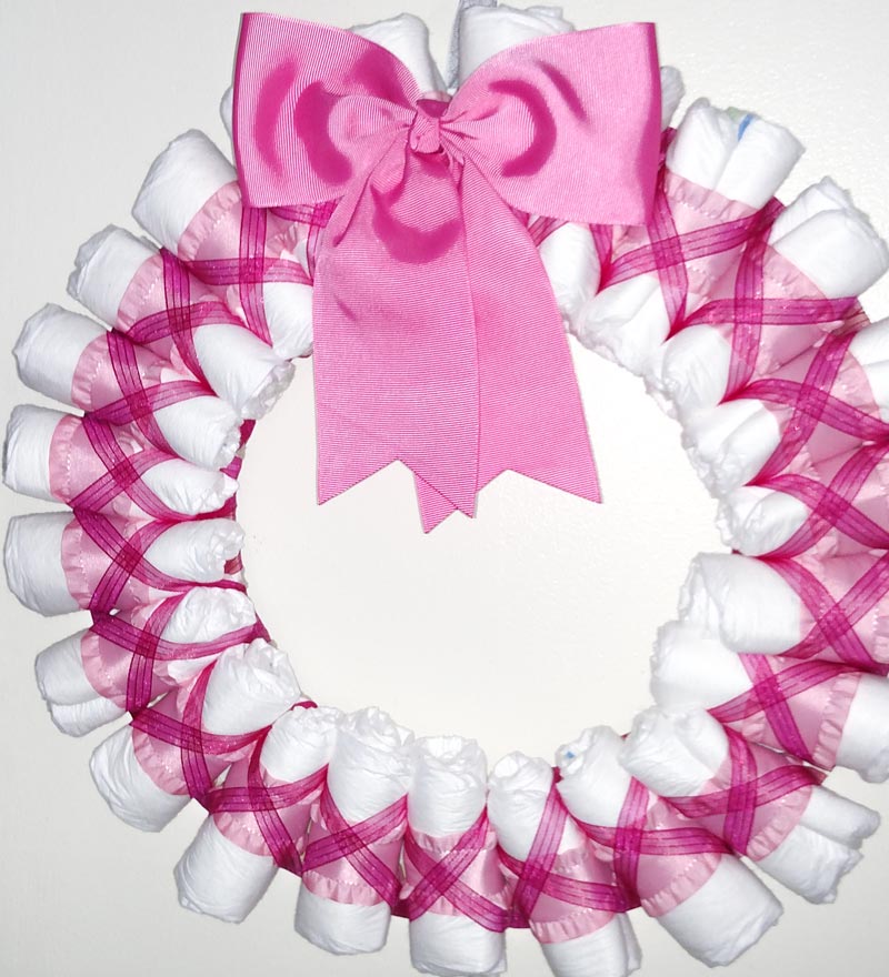 diaper wreath for girl