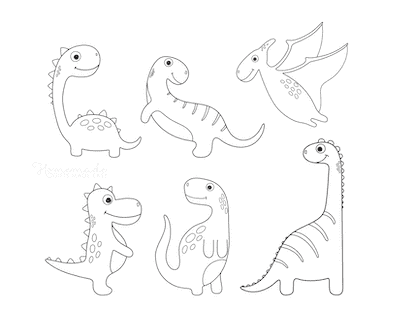 Dinosaur Coloring Pages 6 Cute Dinos for Preschoolers 4