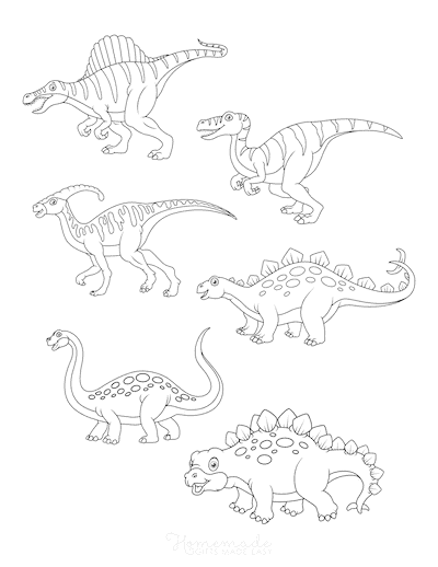 Dinosaur Coloring Pages 6 Dinosaurs to Color