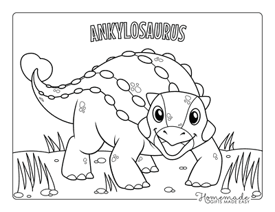 Dinosaur Coloring Pages Cartoon Ankylosaurus