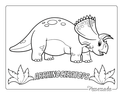 Dinosaur Coloring Pages Cartoon Arrhinoceratops