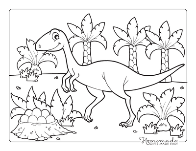 Dinosaur Coloring Pages Cartoon Dinosaur Nest of Eggs