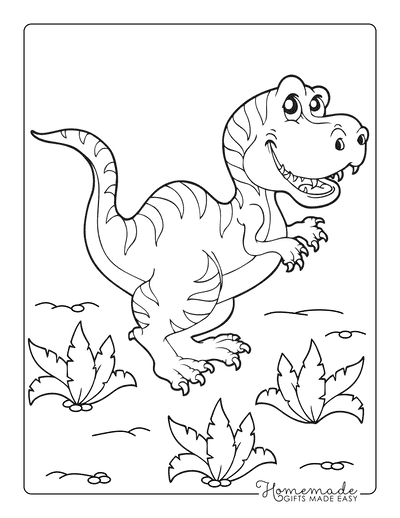 Dinosaur Coloring Pages Cartoon Megalosaurus Ferns