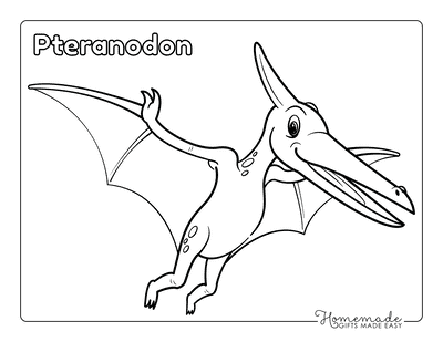Dinosaur Coloring Pages Cartoon Pteranodon Flying