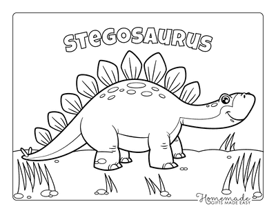 Dinosaur Coloring Pages Cartoon Stegosaurus