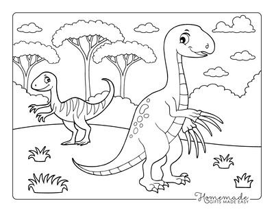 Dinosaur Coloring Pages Cartoon Therizinosaur