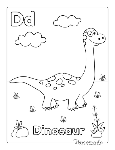 Dinosaur Coloring Pages Cute Dino Sunny Day for Preschoolers