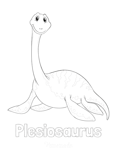 Dinosaur Coloring Pages Cute Plesiosaurus