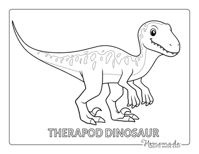Dinosaur Coloring Pages Cute Theropod Dinosaur