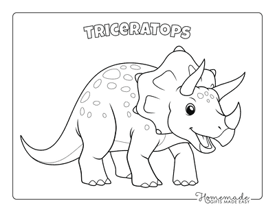 Dinosaur Coloring Pages Cute Triceratops