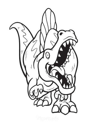 realistic dinosaurs head coloring pages