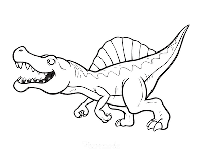 Dinosaur Coloring Pages Spinosaurus Mouth Open