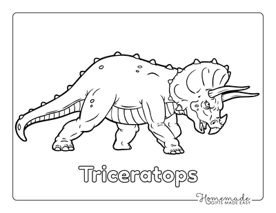 Dinosaur Coloring Pages Triceratops Charging