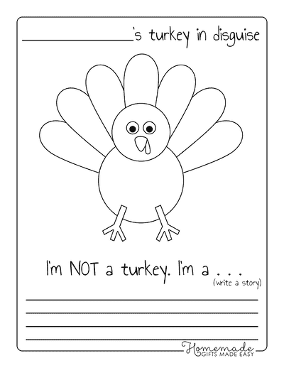 Disguise a Turkey Printable Write a Story