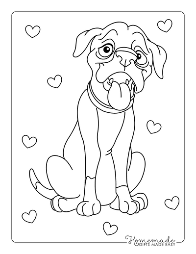 Dog Coloring Pages Boxer Cartoon