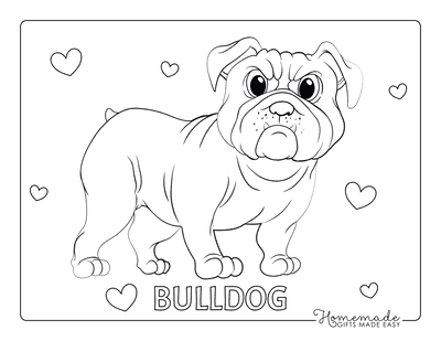 Dog Coloring Pages Bulldog Outline