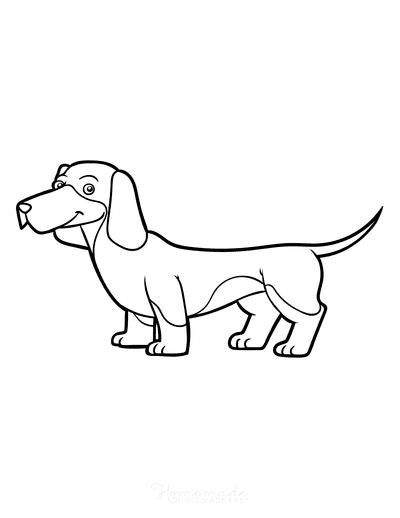 Dog Coloring Pages Dachshund Outline