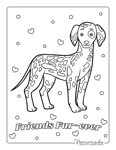 Dog Coloring Pages Dalmatian Outline