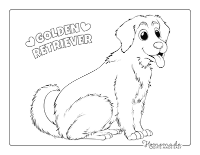 Dog Coloring Pages Golden Retriever Outline