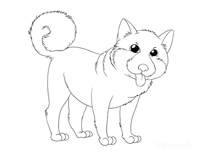 Dog Coloring Pages Shiba Inu Outline