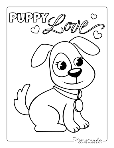 Dog Coloring Pages Simple Outline for Preschoolers