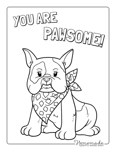 Dog Coloring Pages You Are Pawsome Bulldog