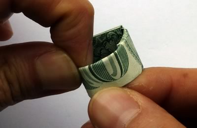 dollar bill ring step 11