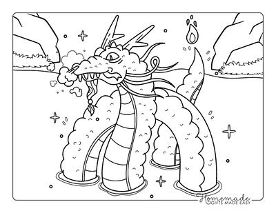 Dragon Coloring Pages Ancient Water Dragon Coloring Sheet