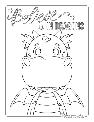 Dragon Coloring Pages Believe in Dragons