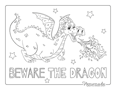 Dragon Coloring Pages Breathing Fire