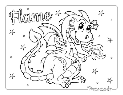 Dragon Coloring Pages Breathing Fire Preschoolers