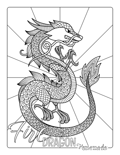 Dragon Coloring Pages Chinese Dragon Detailed Scales
