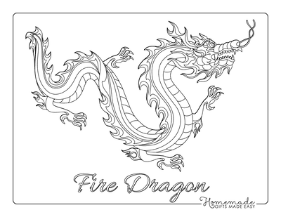 Dragon Coloring Pages Chinese Fire Dragon