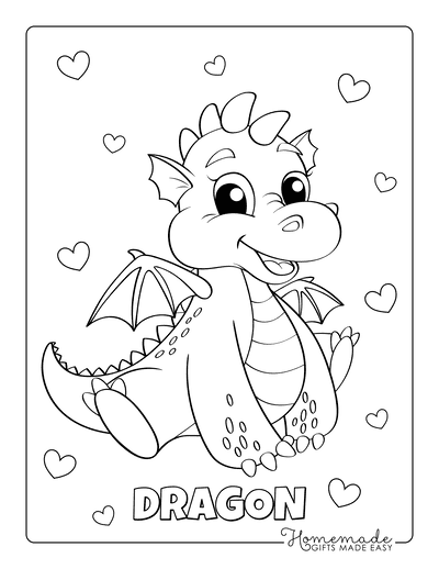 Dragon Coloring Book for Kids: Unique Baby Dragon Coloring pages