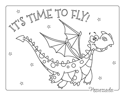 Dragon Coloring Pages Cute Spotty Dragon Flying