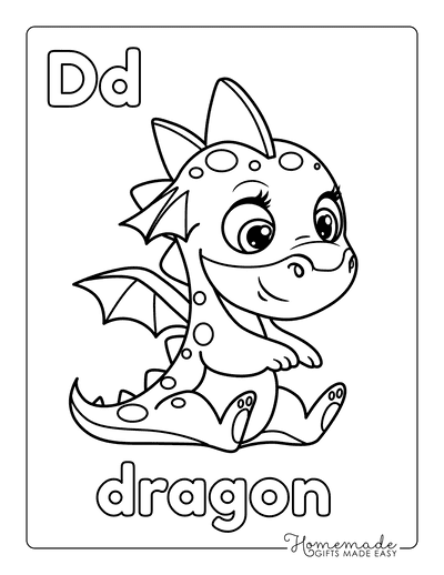 Dragon Coloring Pages Cute Spotty Dragon Preschoolers