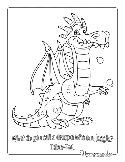 Dragon Coloring Pages Cute Toothy Dragon for Kids