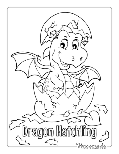 Dragon Coloring Pages Hatching From Egg