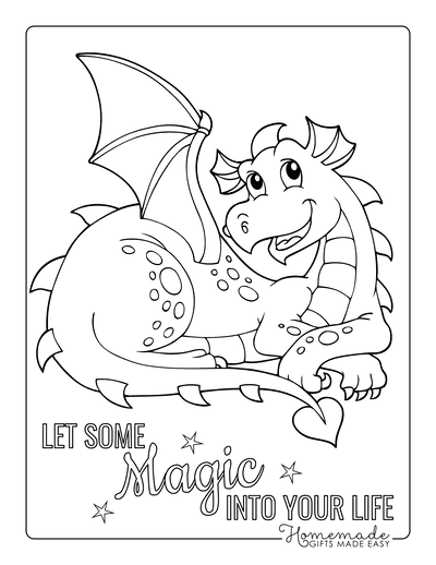Dragon Coloring Pages Sitting