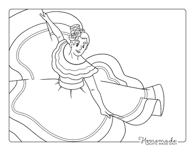 Dress Coloring Pages Beautiful Flamboyant Traditional Flamenco Dress