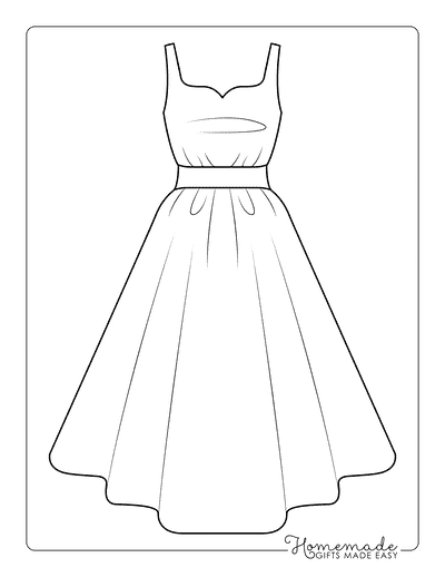 Dress Coloring Pages Simple Cute Prom Dress Coloring Sheet