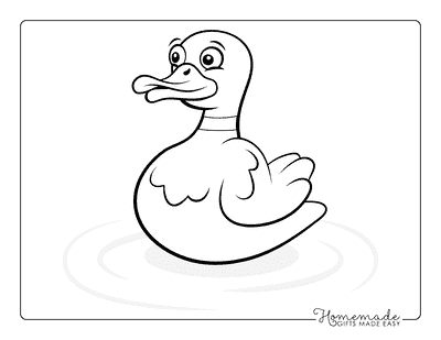 Duck Coloring Pages Easy Cartoon Duck Coloring