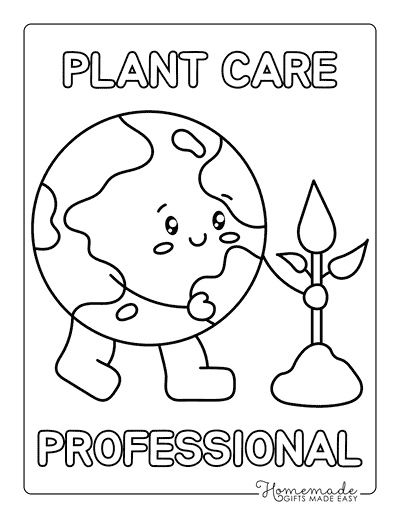 Earth Coloring Pages Cute Cartoon Earth Plantcare